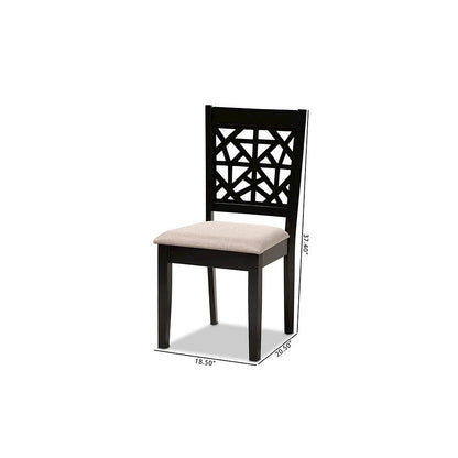 Espresso Brown Finished Wood 4-Piece Dining Chair Set