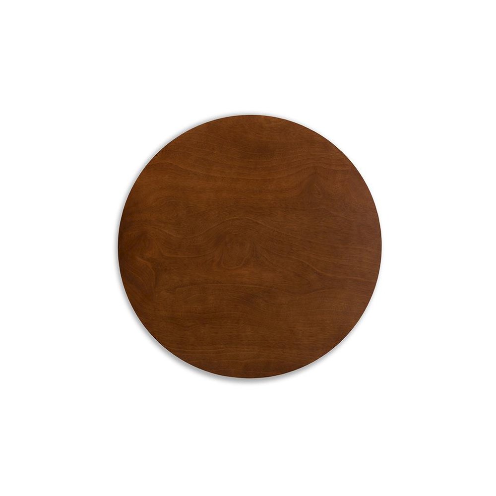Transitional Walnut Brown Finished Round Wood Dining Table