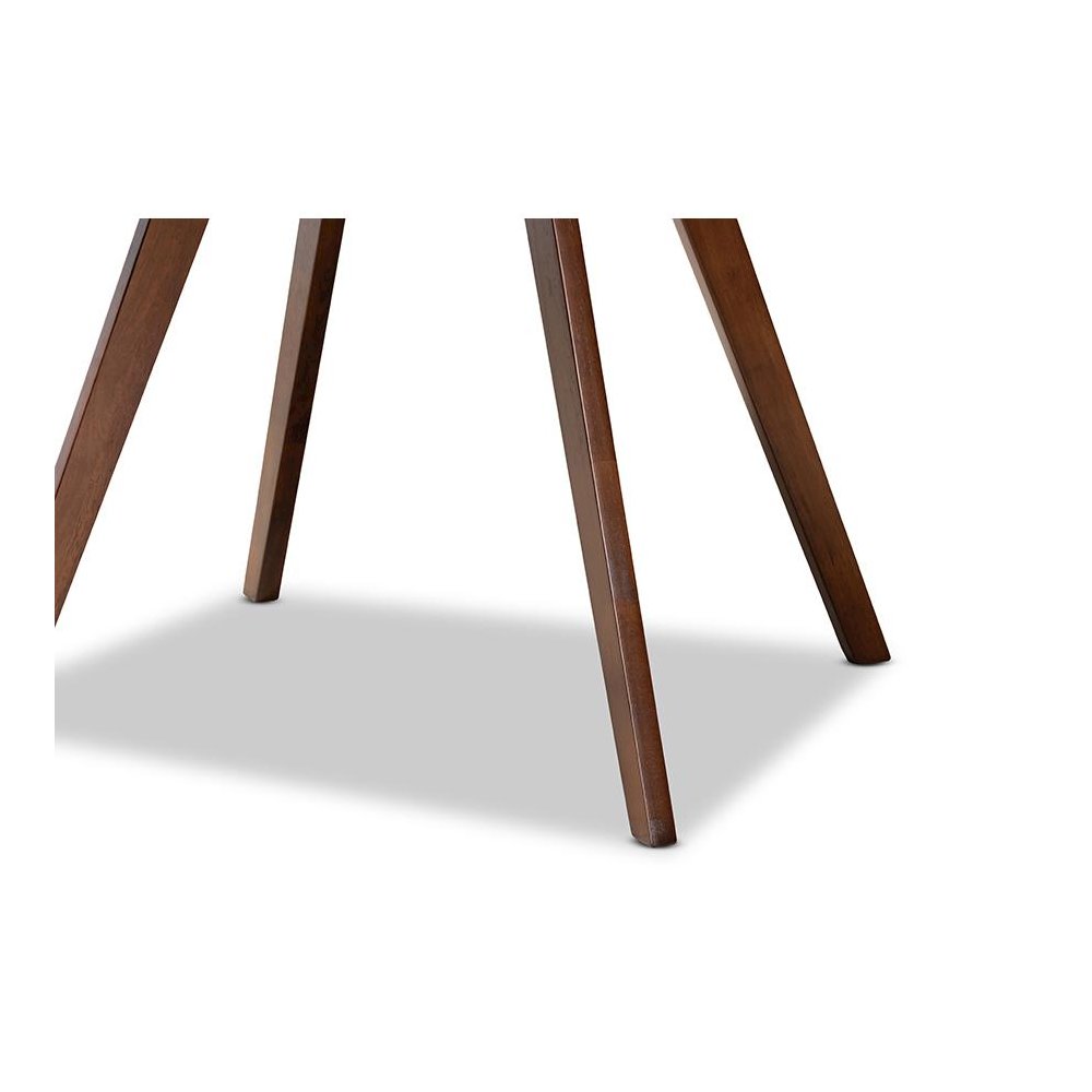 Transitional Walnut Brown Finished Round Wood Dining Table