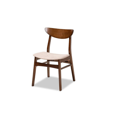 Walnut Brown Finished Wood 4-Piece Dining Chair Set