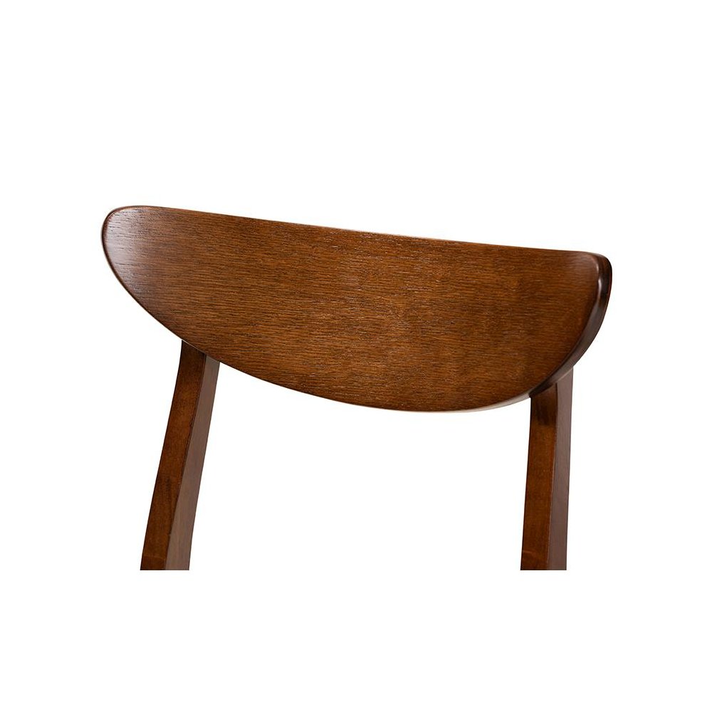 Walnut Brown Finished Wood 4-Piece Dining Chair Set