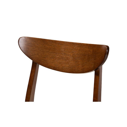 Walnut Brown Finished Wood 4-Piece Dining Chair Set
