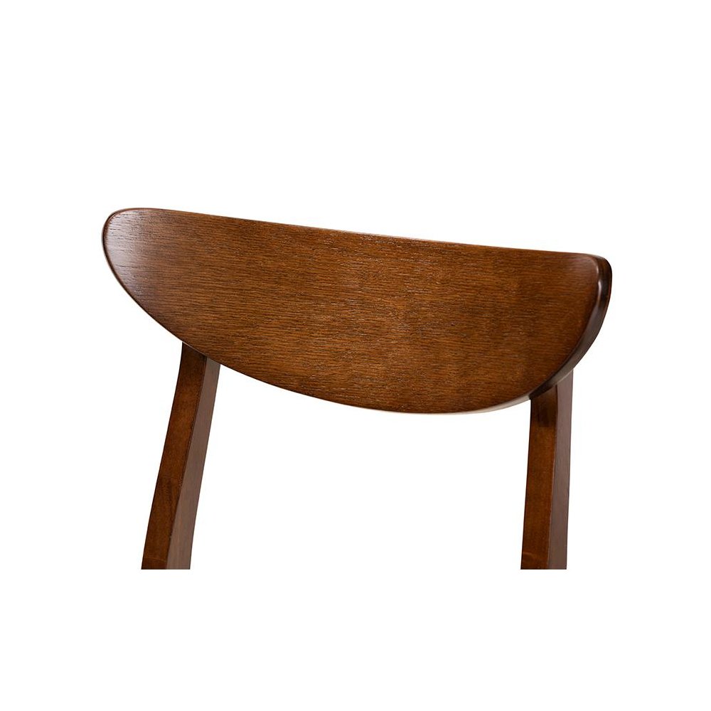 Walnut Brown Finished Wood 5-Piece Dining Set