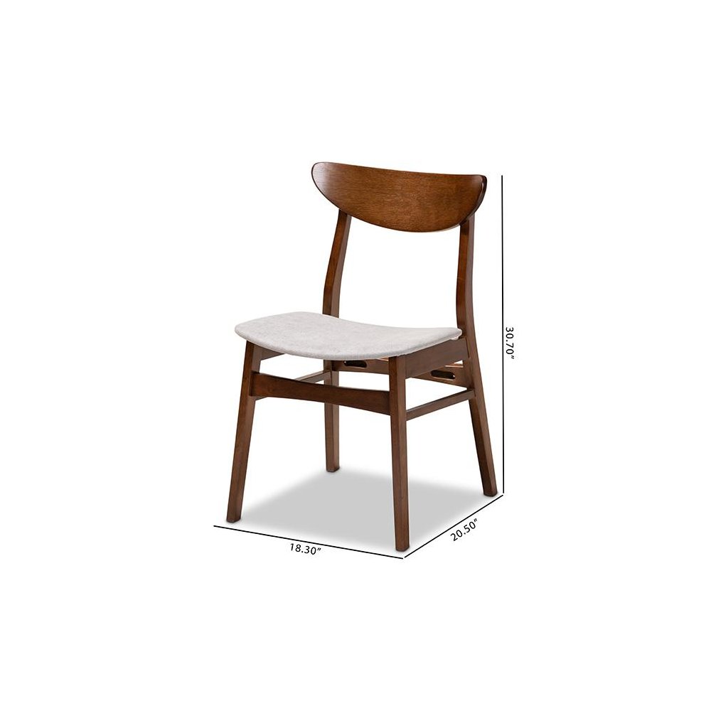 Walnut Brown Finished Wood 4-Piece Dining Chair Set