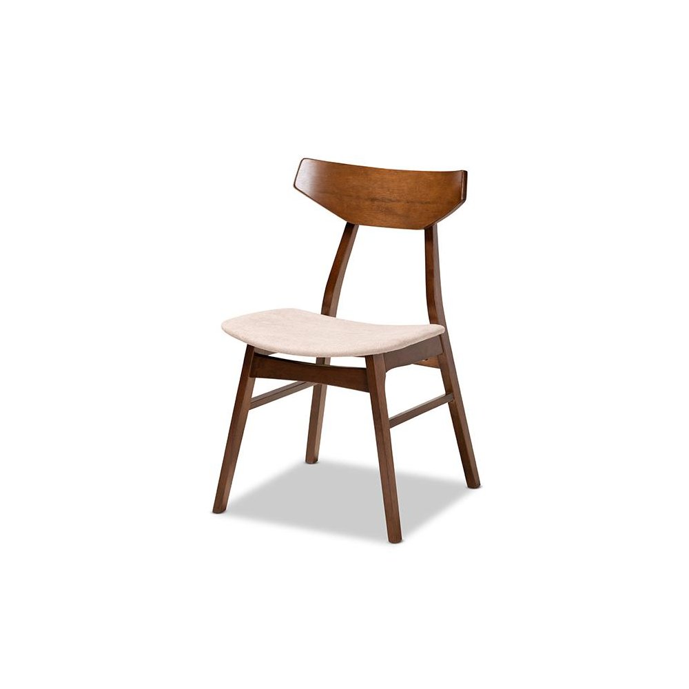 Walnut Brown Finished Wood 4-Piece Dining Chair Set