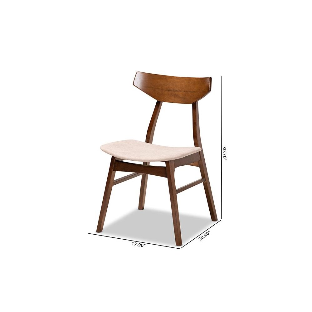 Walnut Brown Finished Wood 4-Piece Dining Chair Set