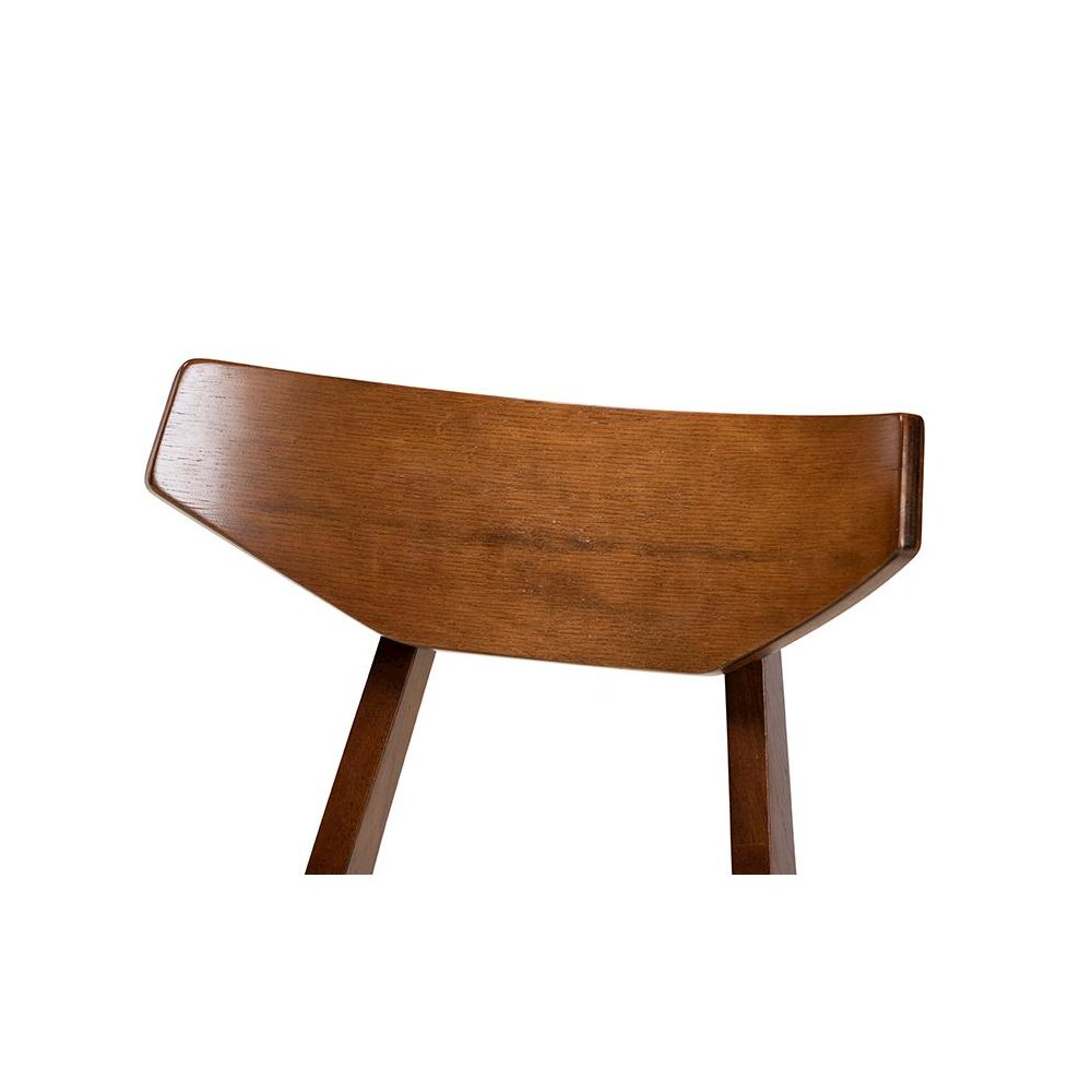 Walnut Brown Finished Wood 4-Piece Dining Chair Set