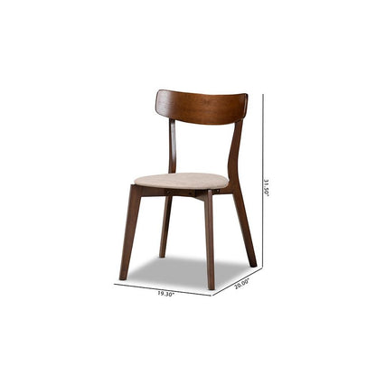 Walnut Brown Finished Wood 4-Piece Dining Chair Set