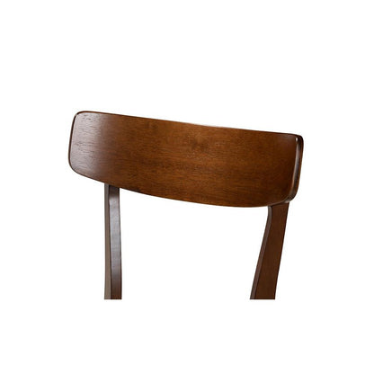 Walnut Brown Finished Wood 4-Piece Dining Chair Set