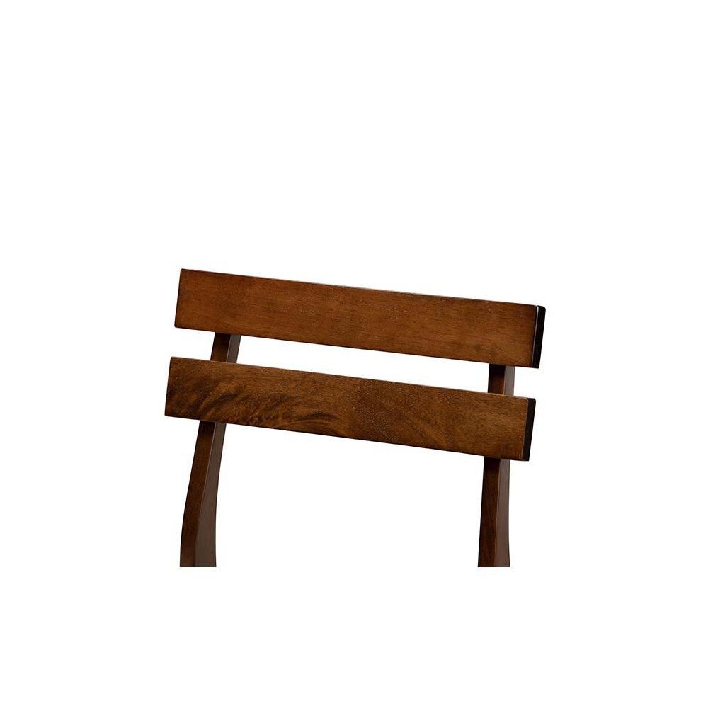 Walnut Brown Finished Wood 5-Piece Dining Set