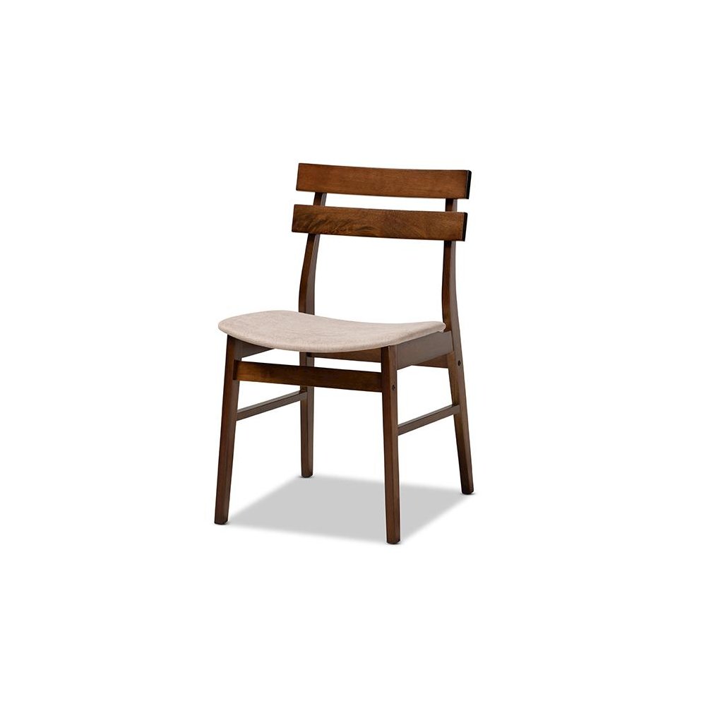Walnut Brown Finished Wood 4-Piece Dining Chair Set