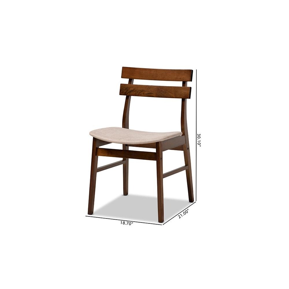 Walnut Brown Finished Wood 4-Piece Dining Chair Set