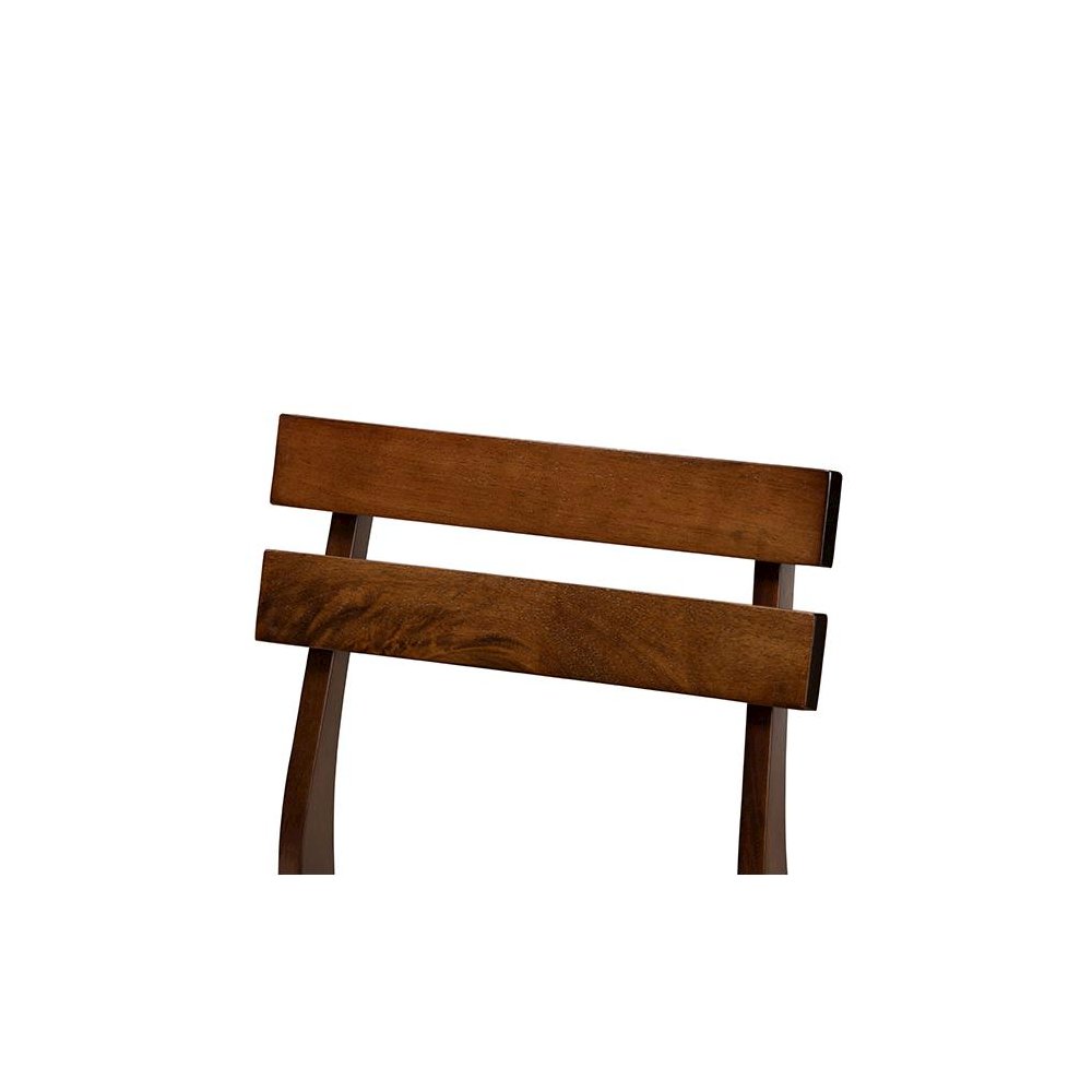 Walnut Brown Finished Wood 5-Piece Dining Set