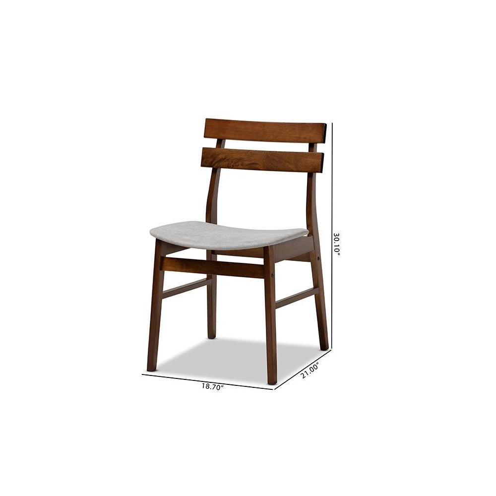 Walnut Brown Finished Wood 4-Piece Dining Chair Set