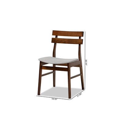 Walnut Brown Finished Wood 4-Piece Dining Chair Set