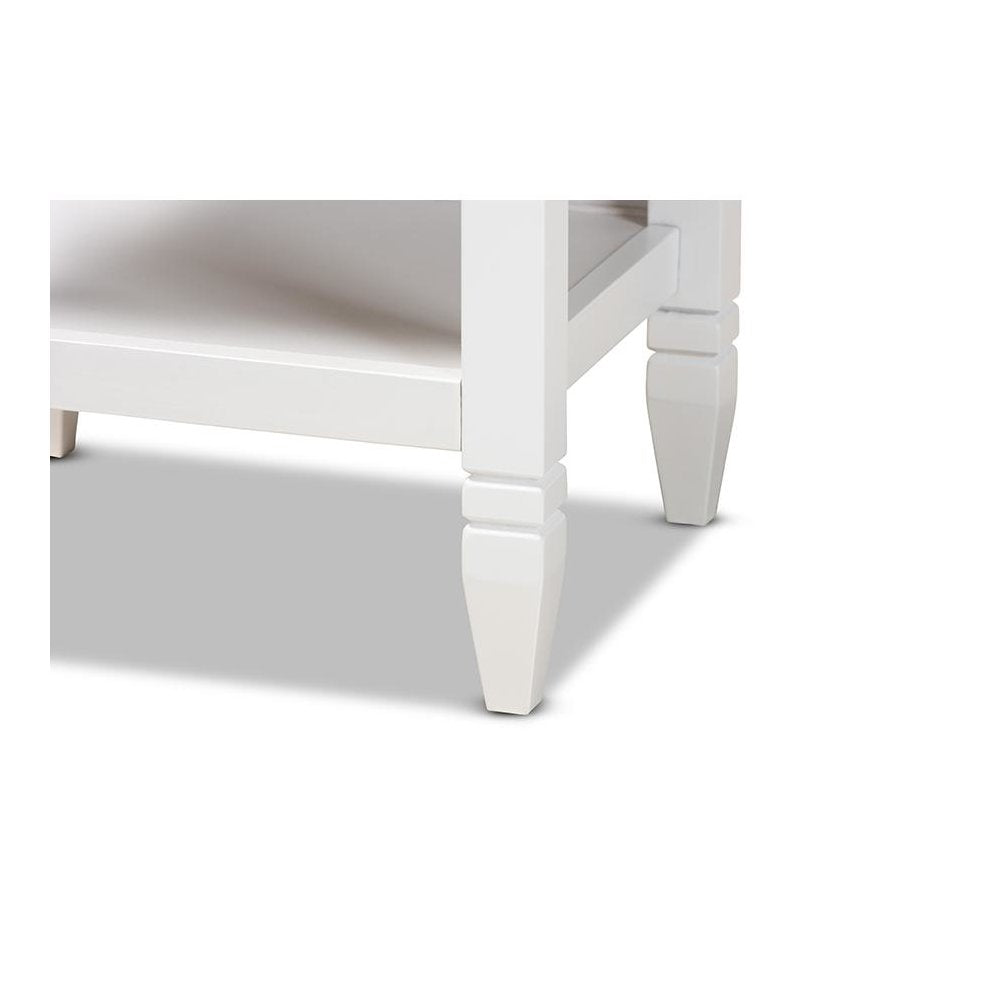 Naomi Classic and Transitional White Finished Wood 1-Drawer Bedroom Nightstand
