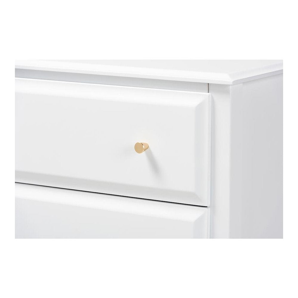 Naomi Classic and Transitional White Finished Wood 4-Drawer Bedroom Chest