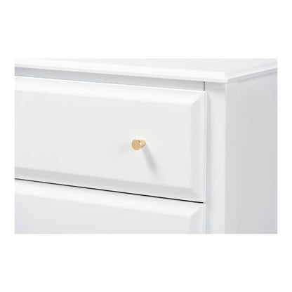Naomi Classic and Transitional White Finished Wood 4-Drawer Bedroom Chest