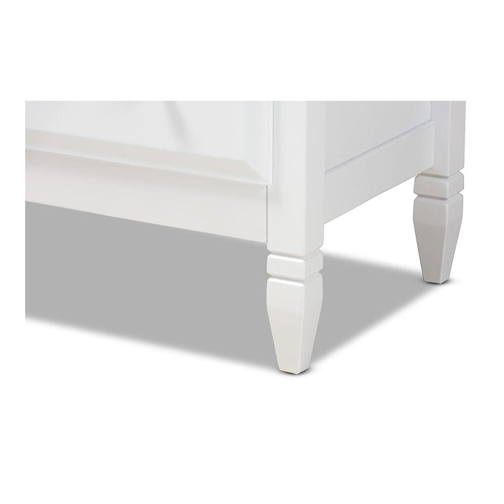 Naomi Classic and Transitional White Finished Wood 4-Drawer Bedroom Chest