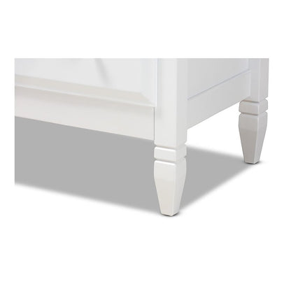 Naomi Classic and Transitional White Finished Wood 4-Drawer Bedroom Chest