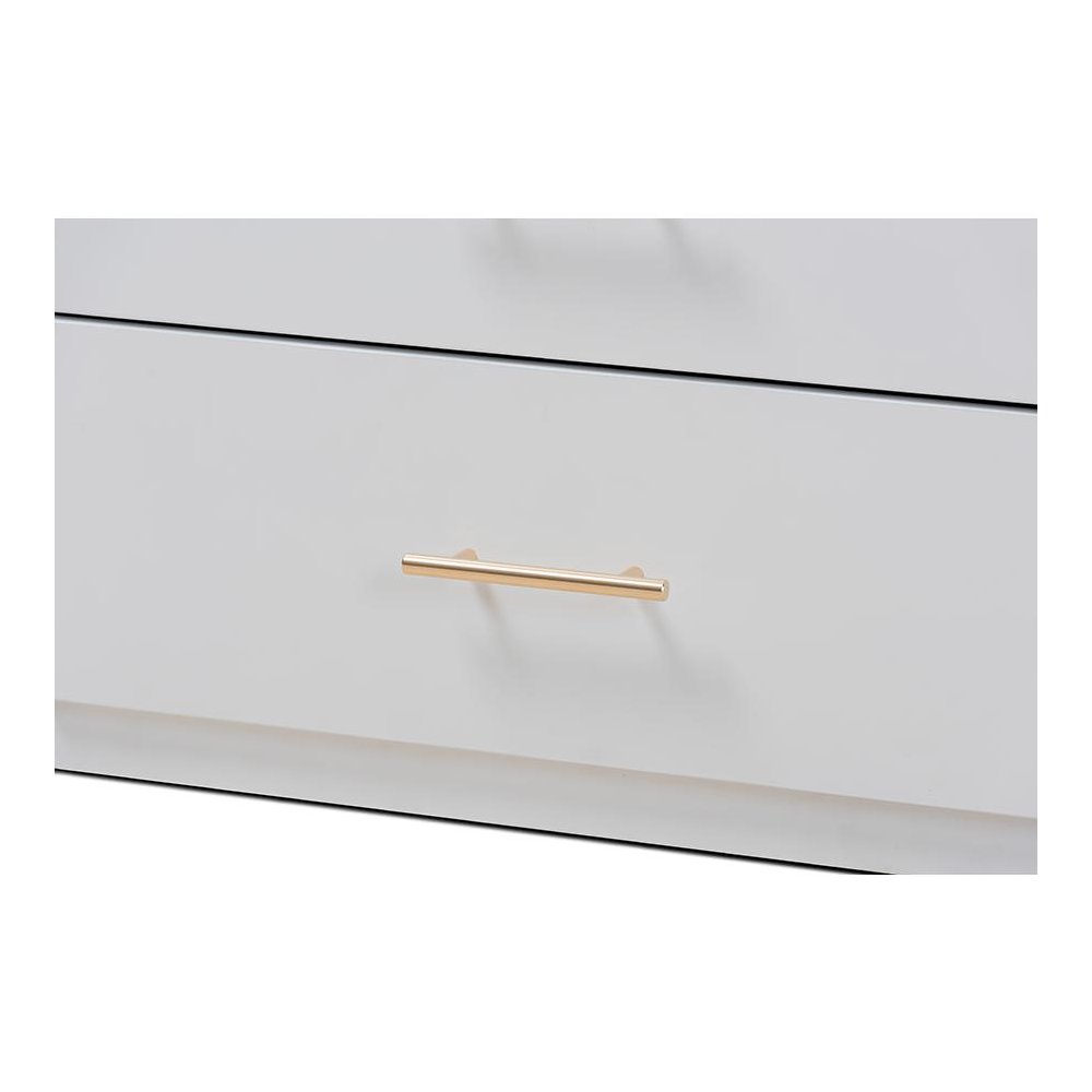 White Finished Wood 5-Drawer Twin Size Storage Bed with Pull-Out Desk