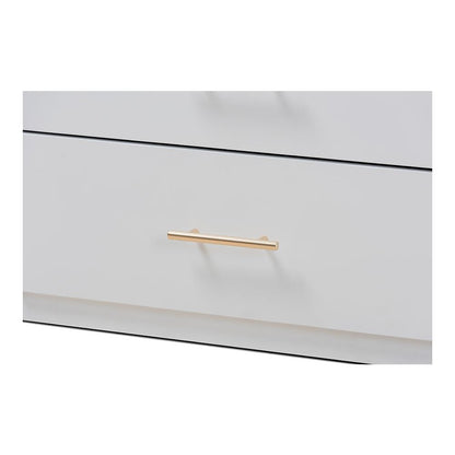 White Finished Wood 5-Drawer Twin Size Storage Bed with Pull-Out Desk