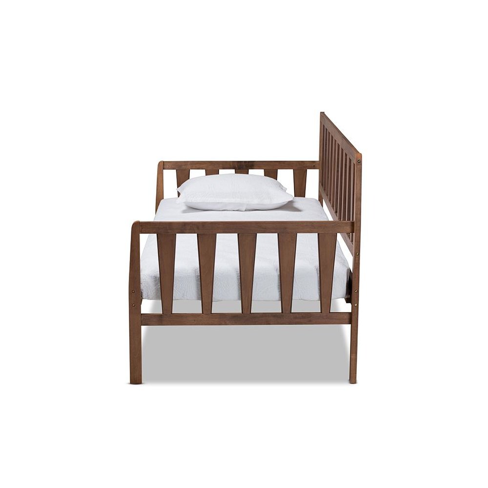 Transitional Walnut Brown Finished Wood Twin Size Daybed