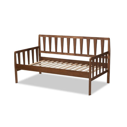 Transitional Walnut Brown Finished Wood Twin Size Daybed