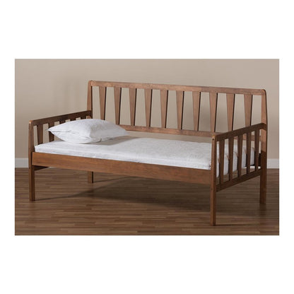 Transitional Walnut Brown Finished Wood Twin Size Daybed