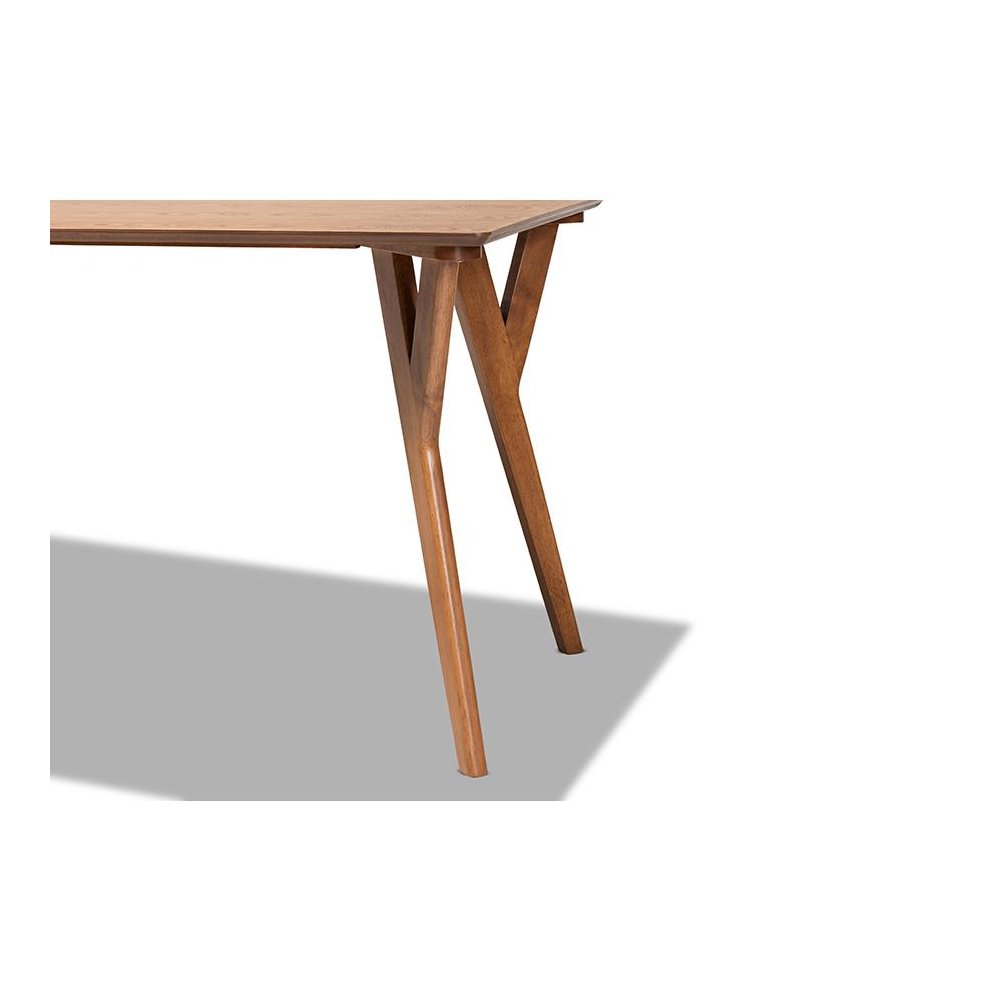 Sahar Mid-Century Modern Transitional Walnut Brown Finished Wood Dining Table