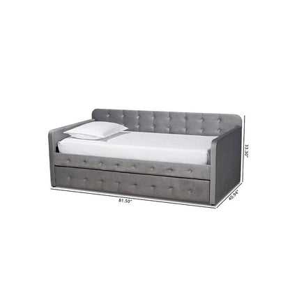 Button Tufted Twin Size Daybed with Trundle