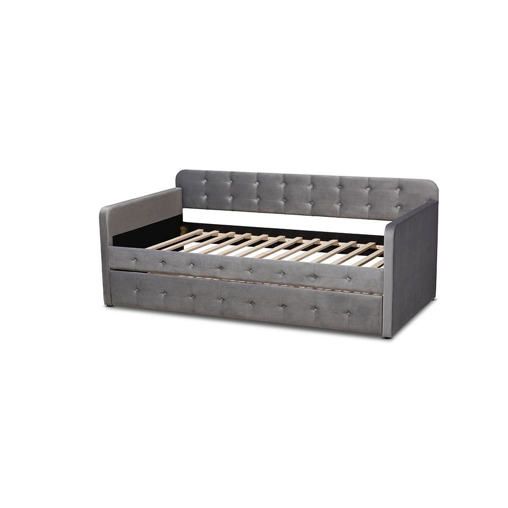 Button Tufted Twin Size Daybed with Trundle