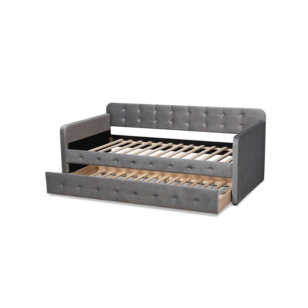 Button Tufted Twin Size Daybed with Trundle