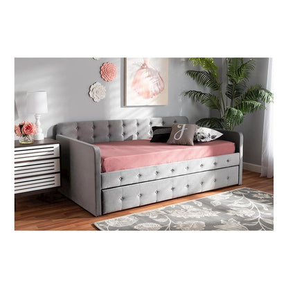 Button Tufted Twin Size Daybed with Trundle