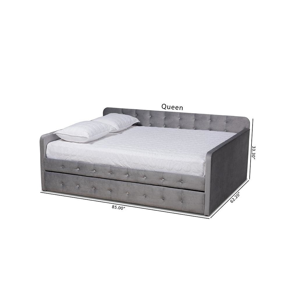 Button Tufted Full Size Daybed with Trundle