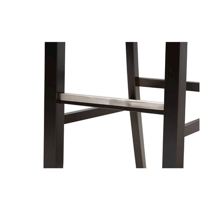 Sand Fabric Upholstered and Espresso Brown Finished Wood 2-Piece Bar Stool Set