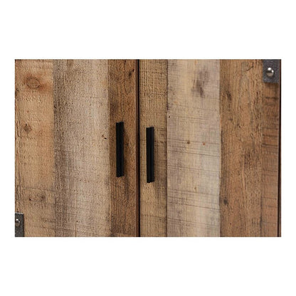 Farmhouse Rustic Finished Wood 3-Door Shoe Cabinet
