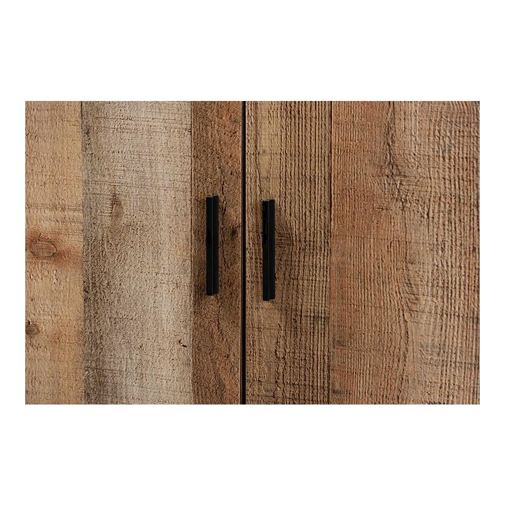 Farmhouse Rustic Finished Wood 4-Door Shoe Cabinet