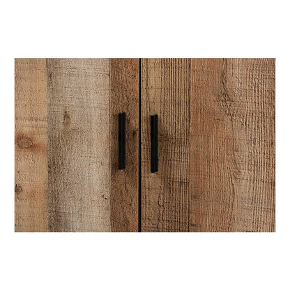 Farmhouse Rustic Finished Wood 4-Door Shoe Cabinet