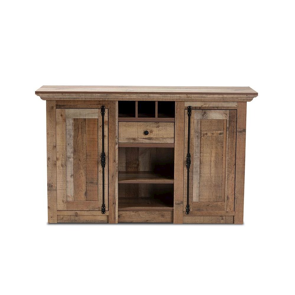 Farmhouse Rustic Finished Wood 2-Door Dining Room Sideboard Buffet