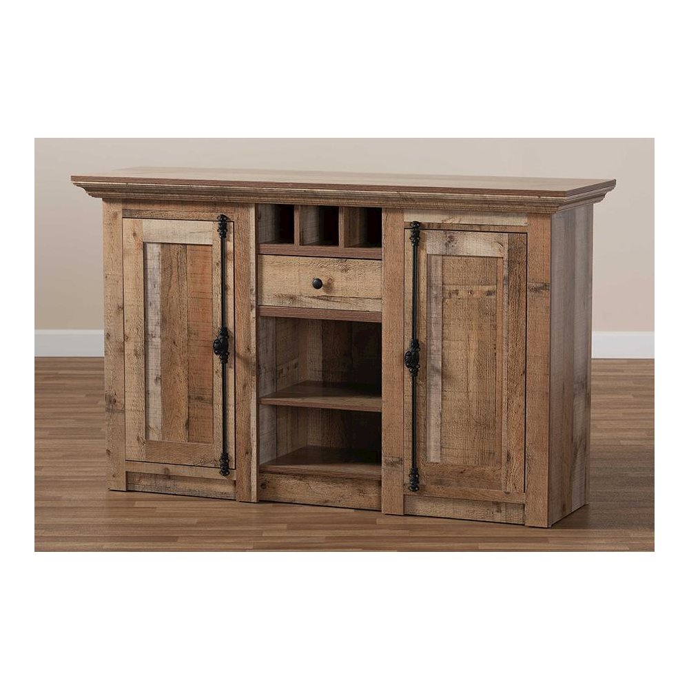 Farmhouse Rustic Finished Wood 2-Door Dining Room Sideboard Buffet