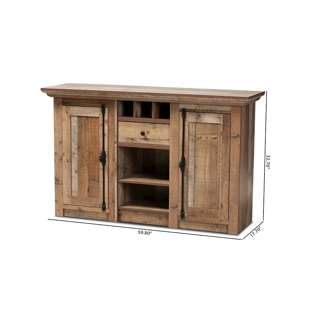 Farmhouse Rustic Finished Wood 2-Door Dining Room Sideboard Buffet