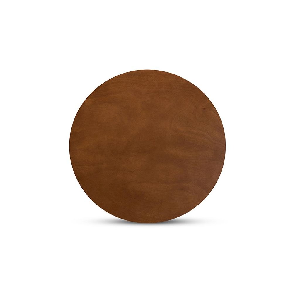 Walnut Brown Finished 34-Inch-Wide Round Wood Dining Table