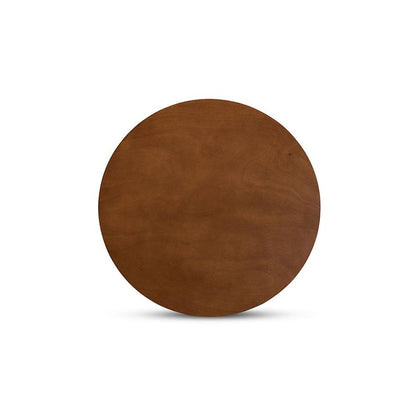 Walnut Brown Finished 34-Inch-Wide Round Wood Dining Table