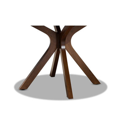 Walnut Brown Finished 45-Inch-Wide Round Wood Dining Table