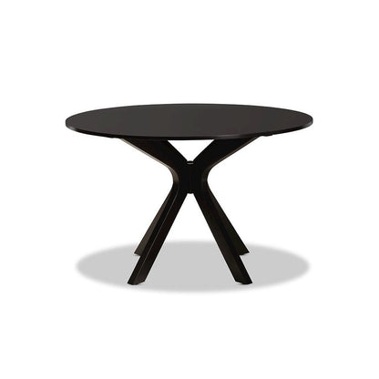 Dark Brown Finished 45-Inch-Wide Round Wood Dining Table