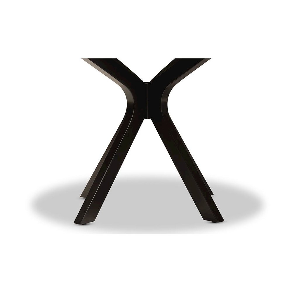 Dark Brown Finished 45-Inch-Wide Round Wood Dining Table