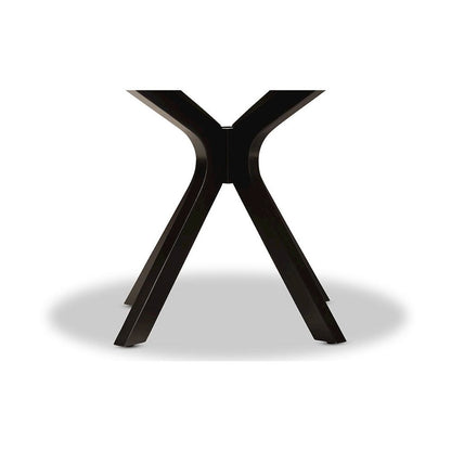 Dark Brown Finished 45-Inch-Wide Round Wood Dining Table