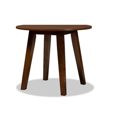 Walnut Brown Finished 35-Inch-Wide Round Wood Dining Table