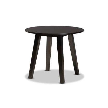 Dark Brown Finished 35-Inch-Wide Round Wood Dining Table